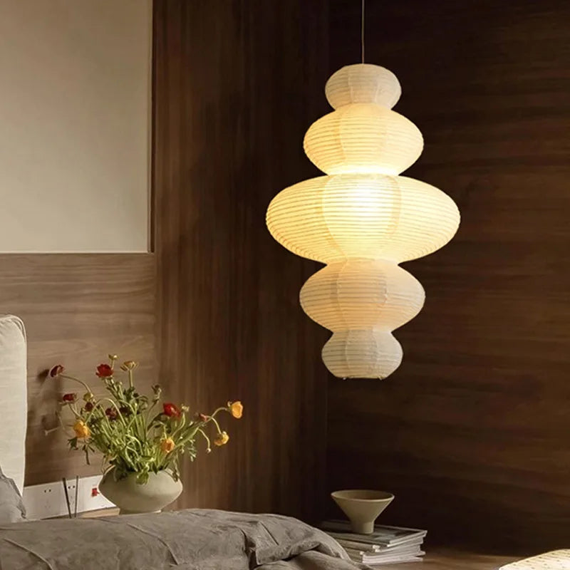 Nordic Rice Paper Pendant Light - Stacked Design