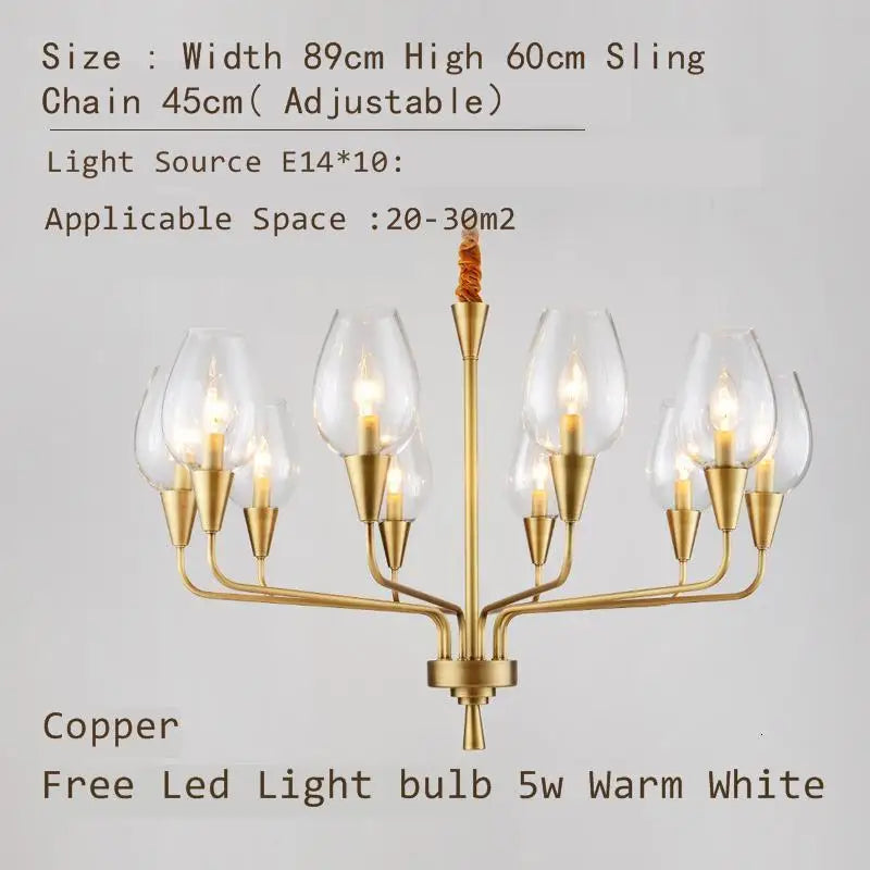 Modern Glass Chandelier Pendant Light