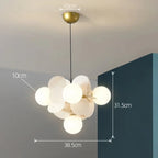 Colorful Branch Chandelier with Opal Glass Balls for Kids Room and Living Room