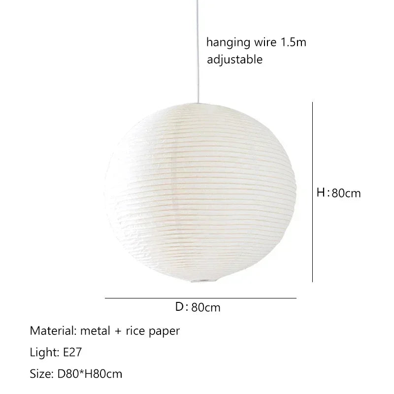 Minimalist Paper Ball Pendant Light for Bedroom