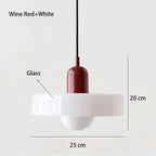 Retro Two Tone Glass Mushroom Pendant Light for Cafe and Dining Room