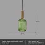Lámpara colgante de cristal nórdico con acabado de cobre