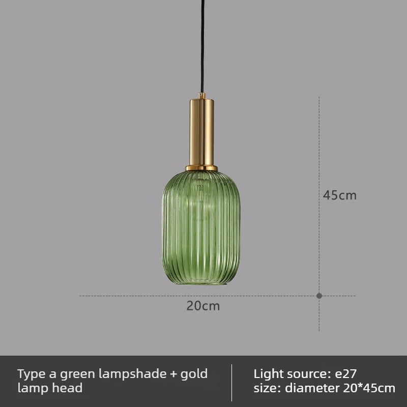 Nordic Glass Pendant Light with Copper Finish