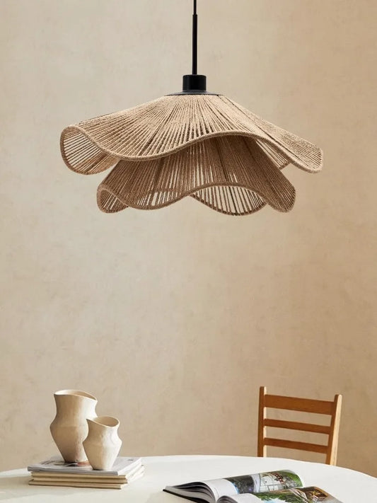 Wabi Sabi Hemp Rope Pendant Lamp Industrial Zen