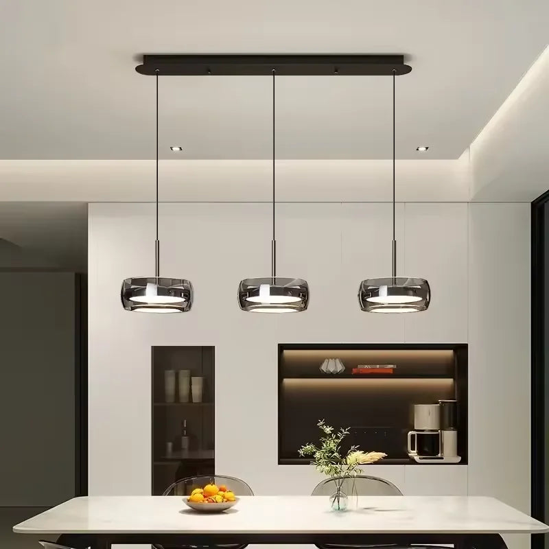 Colgante de cristal minimalista con control remoto