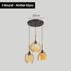 Modern Swirl Glass Pendant Light in Smoked Gray and Amber for Kitchen Island