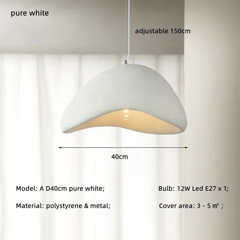 Minimalist White Resin Pendant Light for Dining Room