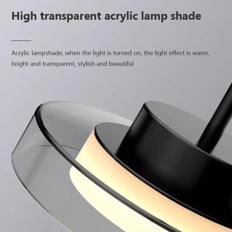 Minimalist Iron & Acrylic Pendant Light for Dining