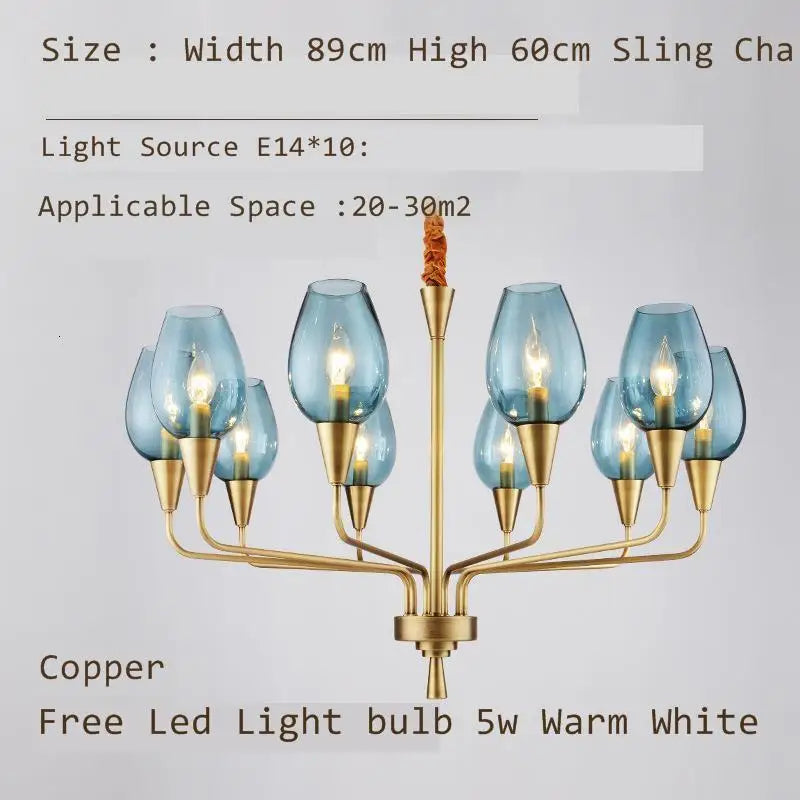 Modern Glass Chandelier Pendant Light