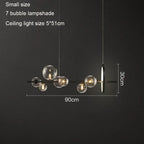 Modern Ring Glass Ball LED Chandelier Iron Frame