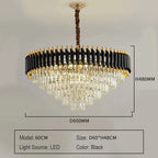 Black Gold Crystal Chandelier Modern Ceiling Light