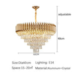 Black Gold Crystal Chandelier Modern Ceiling Light