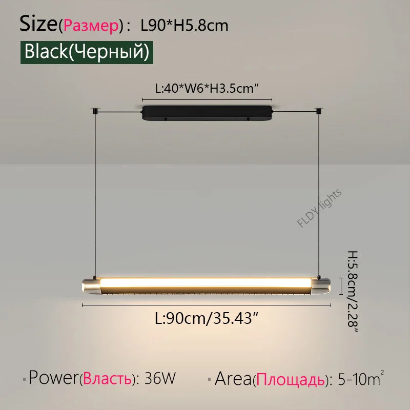 Lámpara colgante de cristal minimalista para comedor