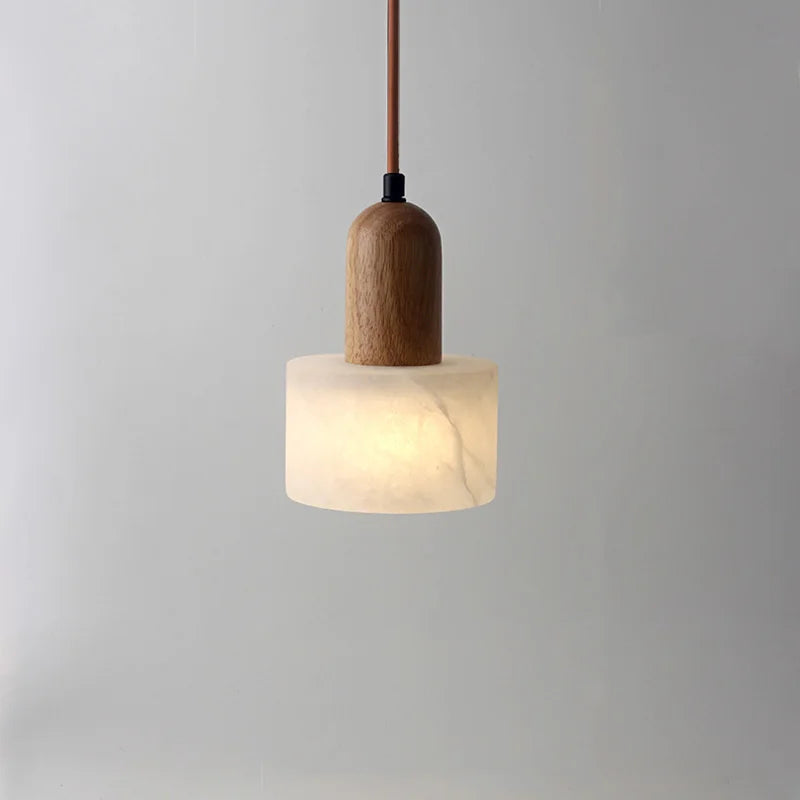 Nordic Wood Marble Pendant Light for Bedroom