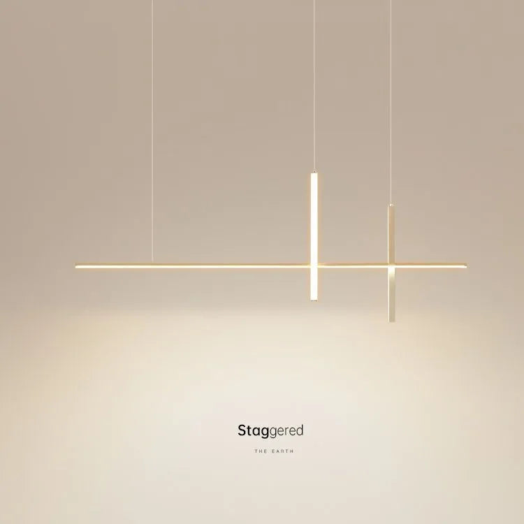 Minimalist Linear Iron Pendant Light for Dining Room