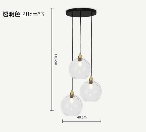 Nordic Dimpled Glass Ball Pendant Light in Jewel Colors for Kitchen