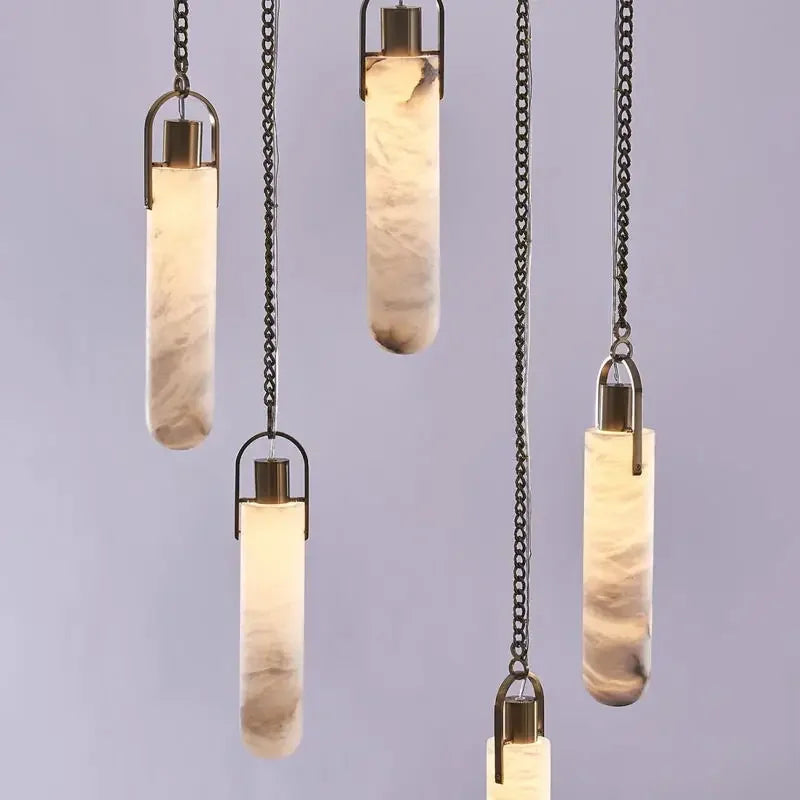 Nordic Marble Alabaster Pendant Light Multi-Drop