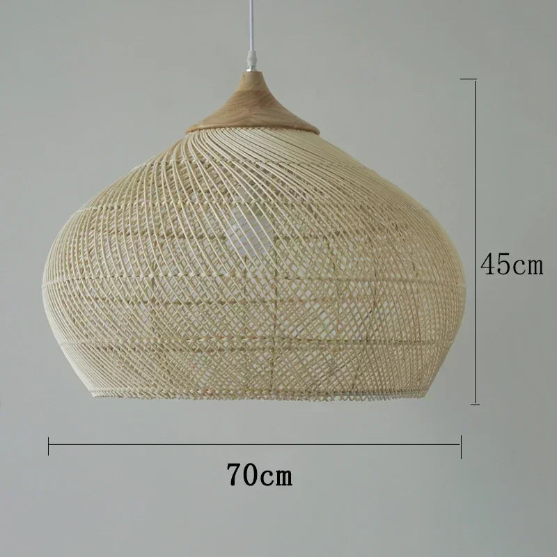Handwoven Rattan Pendant Light - Bohemian Wabi Sabi