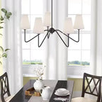 Nordic Iron Pendant Light with Fabric Shades
