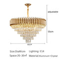Black Gold Crystal Chandelier Modern Ceiling Light