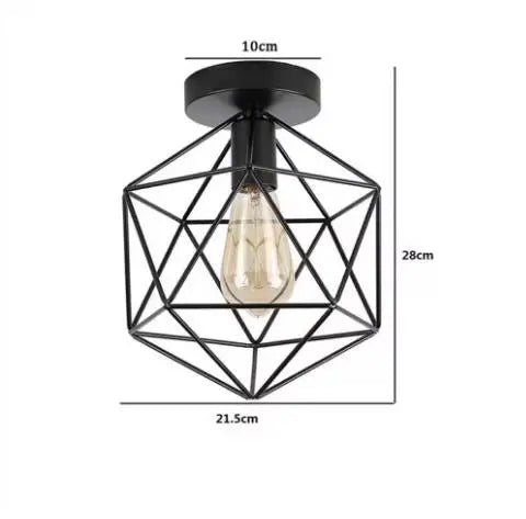Industrial Iron Geometric Pendant Light for Dining