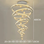 Modern Crystal Chandelier Lustre Stair Pendant Lights Duplex Architecture Living Room Pendant Lights Home Decoration Lighting