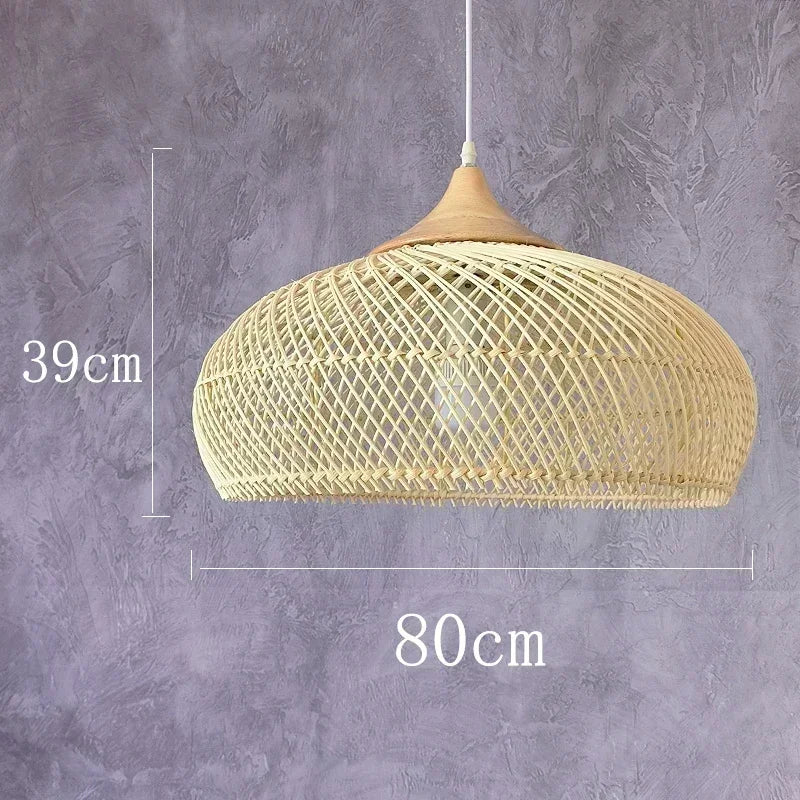 Handwoven Rattan Pendant Light - Bohemian Wabi Sabi