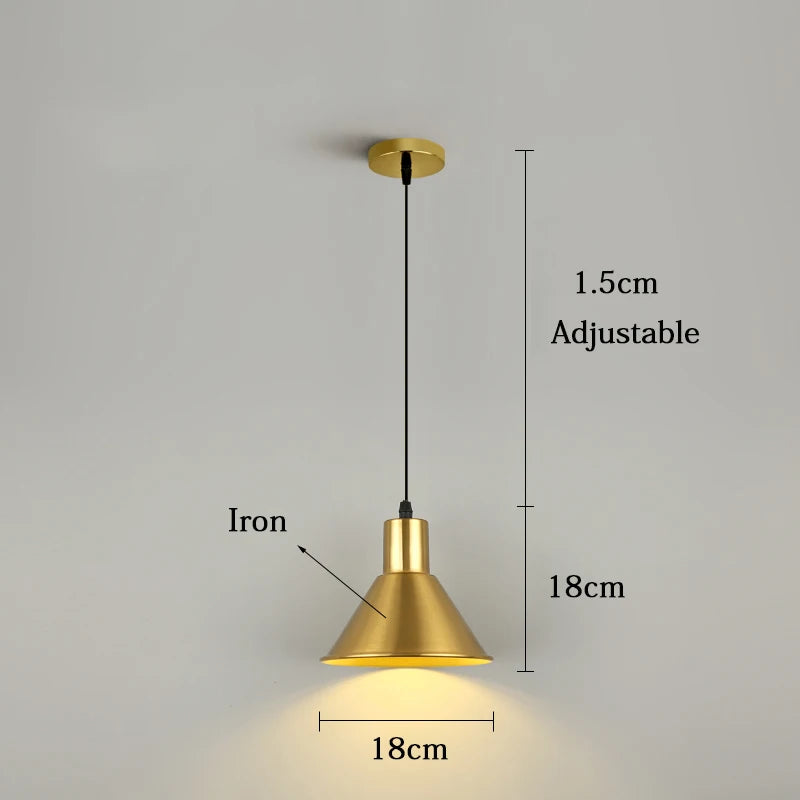 Lámpara colgante minimalista de latón para dormitorio