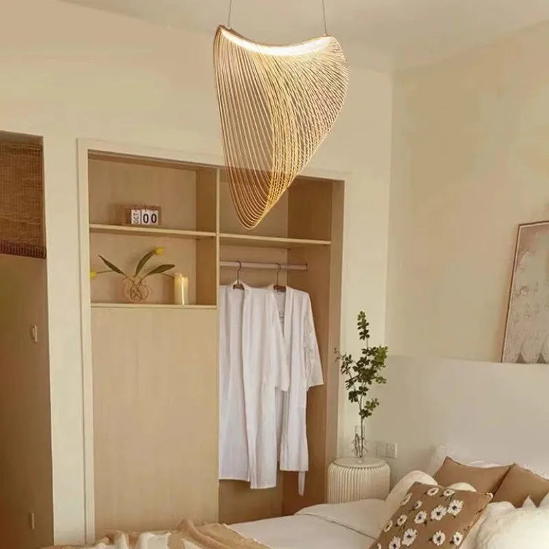 Lámpara colgante de madera nórdica para sala de estar