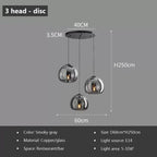 Nordic Glass Pendant Light with Iron Finish