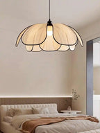 Vintage Hand Woven Fabric Lotus Chandelier for Dining Room and Bedroom