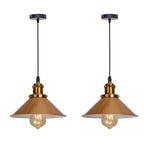 Retro Industrial Black Cone Pendant Light with Brass Fitting for Kitchen