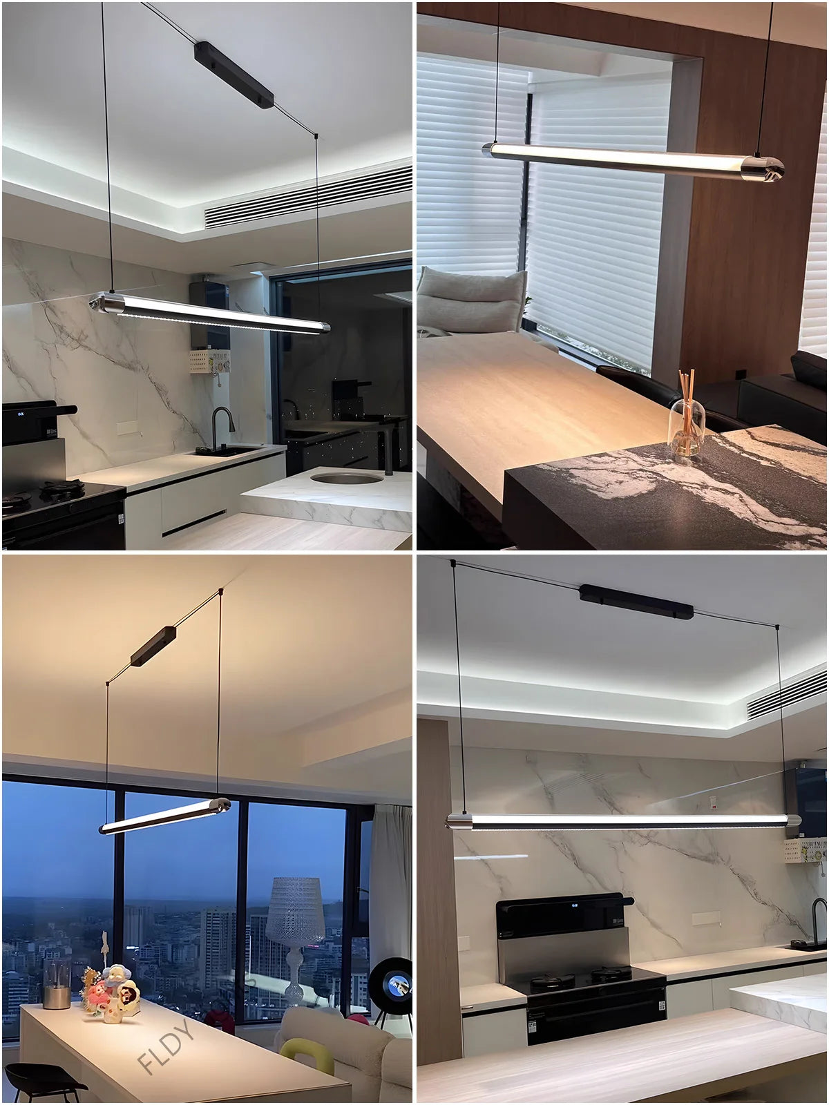 Lámpara colgante de cristal minimalista para comedor