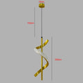 Modern Spiral Ribbon LED Pendant Light in Black and Gold for Bedside