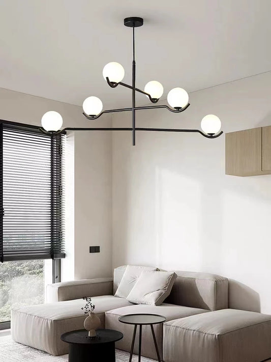 Minimalist Iron Glass Pendant Light for Living Room
