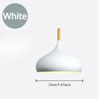 Modern Macaron Aluminum and Wood Pendant Light in Seven Colors for Kitchen