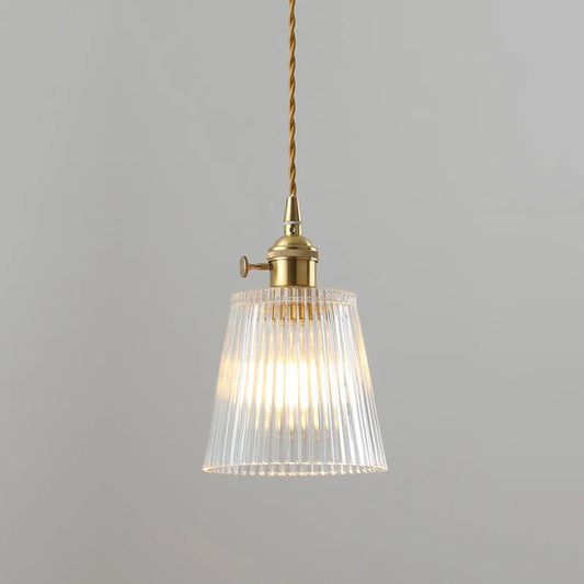 Vintage Nordic Stripe Glass Pendant Lamp