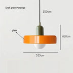 Retro Two Tone Glass Mushroom Pendant Light for Cafe and Dining Room