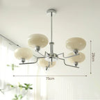 Lámpara Colgante de Bola de Cristal Estilo Retro, Candelabro de Hierro