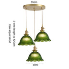 Retro Colored Glass Pendant Light Collection with Brass Fitting for Cafe