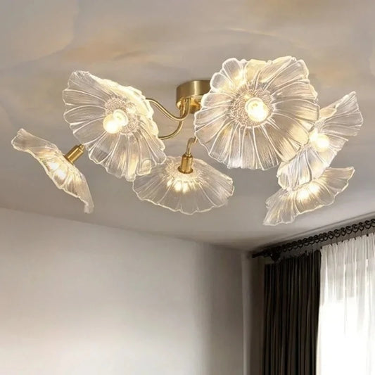Nordic Glass Pendant Light with Iron Frame