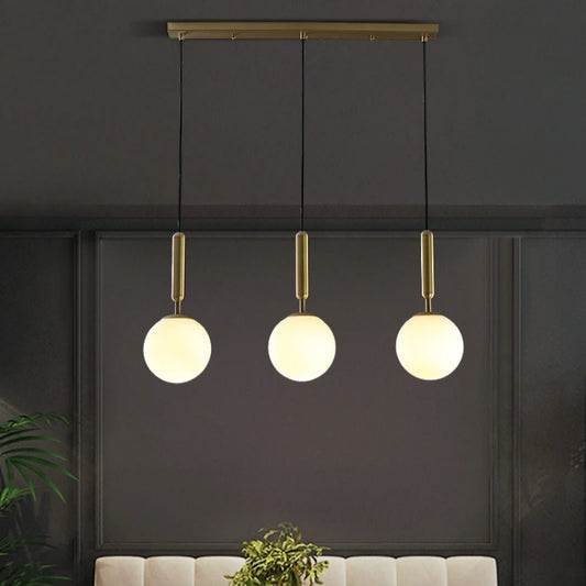 Nordic Glass Ball Pendant Light - Brass Hanging Lamp