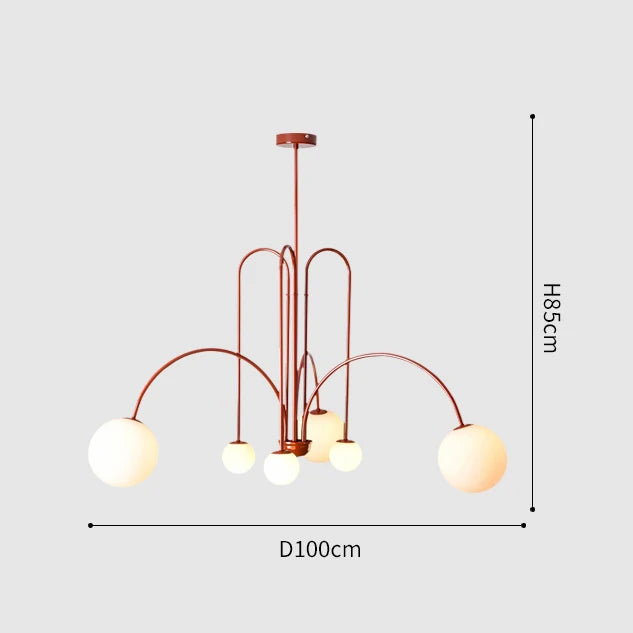 Nordic Minimalist Pendant Light for Living Room Restaurant Lamp Cafe Clothing Store Art Black Gold Red Chandelier