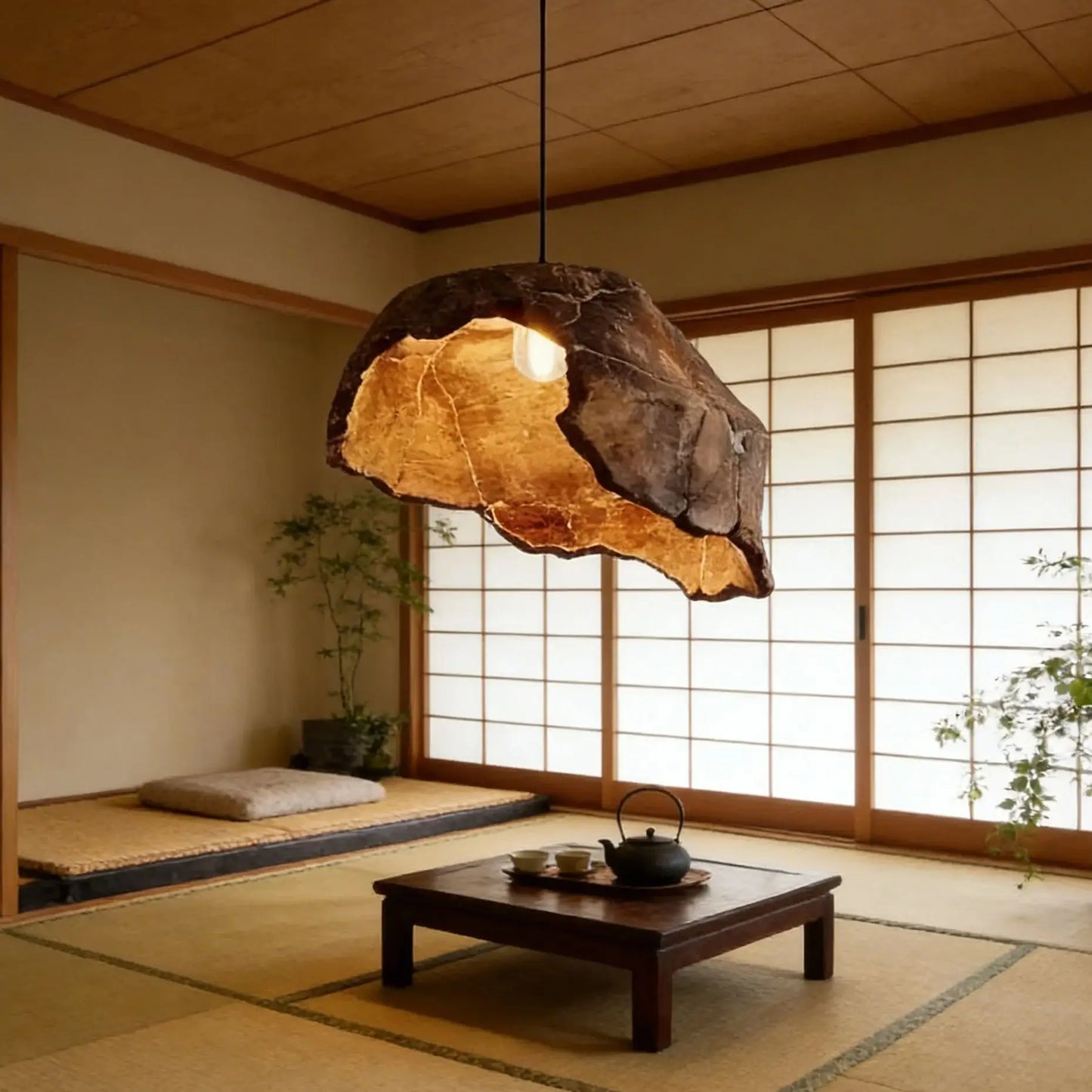 Wabi Sabi Dried Lotus Pendant Light Zen Retro