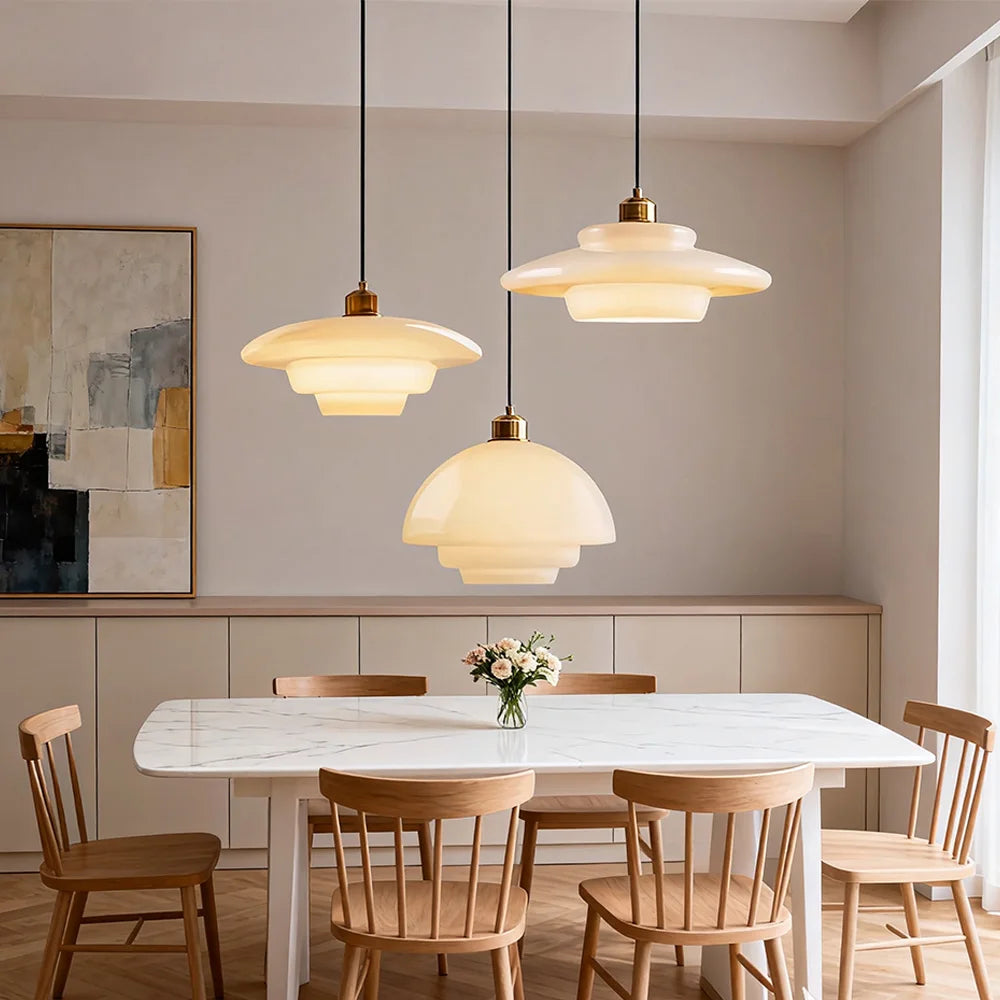Lámpara colgante de cristal minimalista para comedor