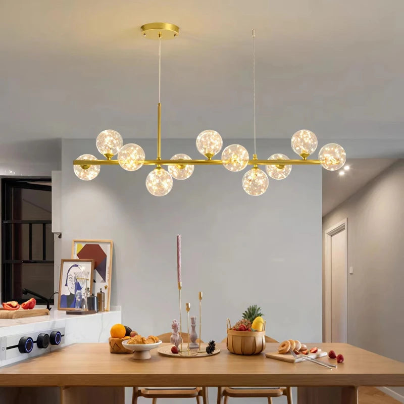 Lámpara Colgante Nórdica de Cristal de Burbujas para Comedor