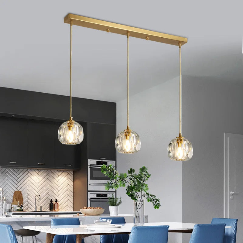 Crystal Glass Pendant Light for Dining Room