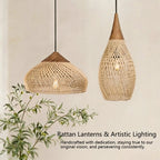 Bohemian Rattan Pendant Light for Dining Room