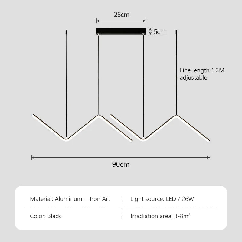 Minimalist Aluminum Pendant Light - Nordic Wave Design