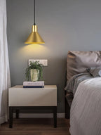 Lámpara colgante minimalista de latón para dormitorio